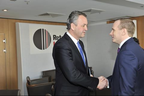 Retail Week editor in chief Chris Brook-Carter and Asda Boss Andy Clarke, Retail Week Live 2013